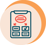Icon featuring clipboard with schedule